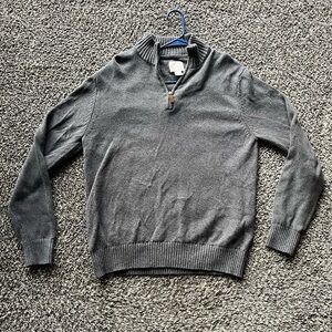 St. John's Bay Men's Charcoal Zip Up Sweater